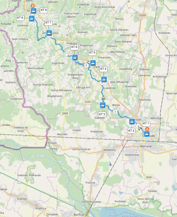 Prikaz na karti 01 Međimurski Planinarski Put Prikaz na karti 01 Međimurski Planinarski Put