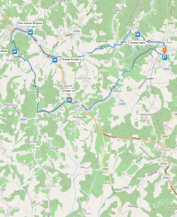 Prikaz na karti 08 STAZA OD TOPLICA DO ŠTRIGOVE Prikaz na karti 08 STAZA OD TOPLICA DO ŠTRIGOVE